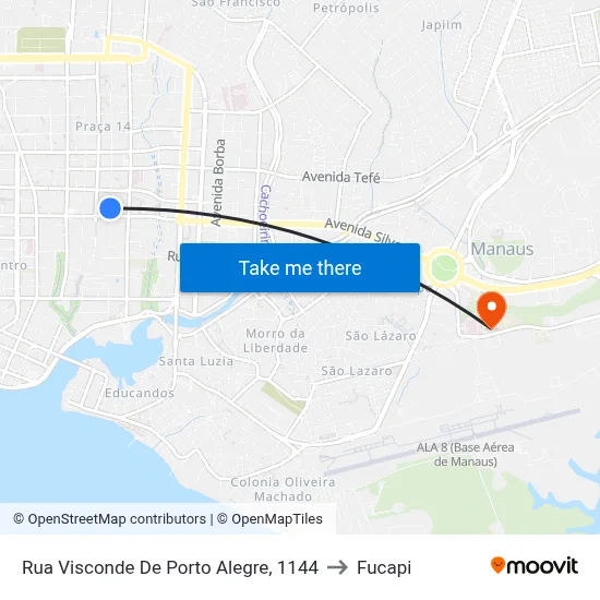 Rua Visconde De Porto Alegre, 1144 to Fucapi map