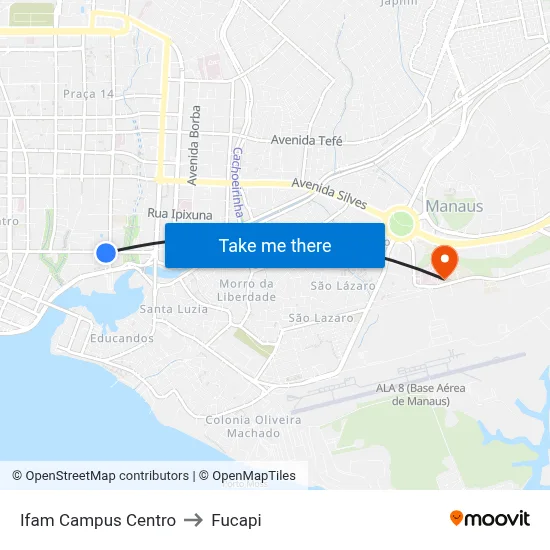 Ifam Campus Centro to Fucapi map