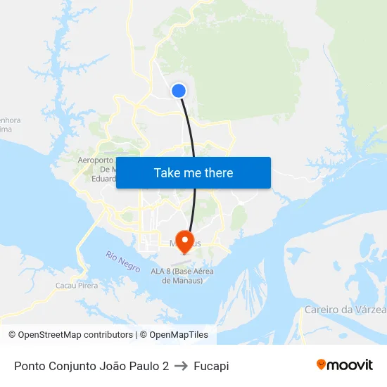 Ponto Conjunto João Paulo 2 to Fucapi map