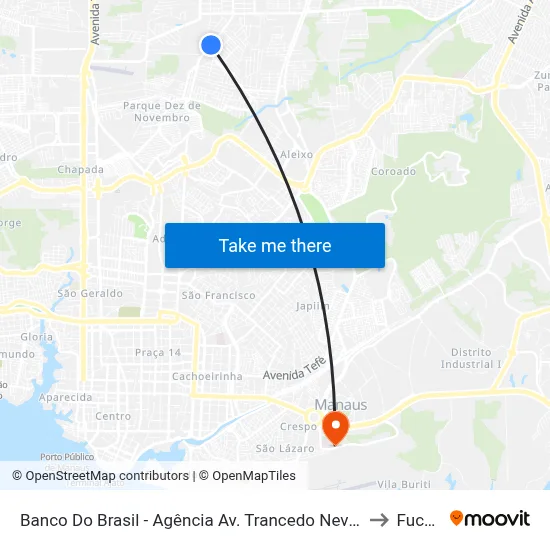 Banco Do Brasil - Agência Av. Trancedo Neves C/B to Fucapi map