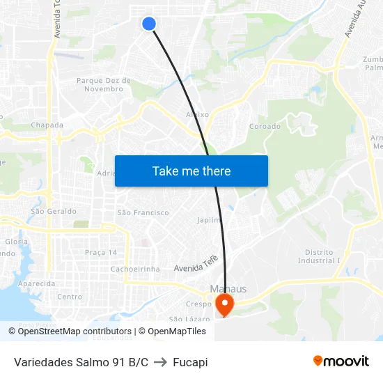 Variedades Salmo 91 B/C to Fucapi map