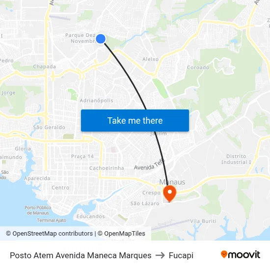 Posto Atem Avenida Maneca Marques to Fucapi map