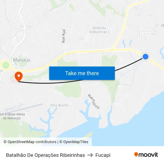 Batalhão De Operações Ribeirinhas to Fucapi map