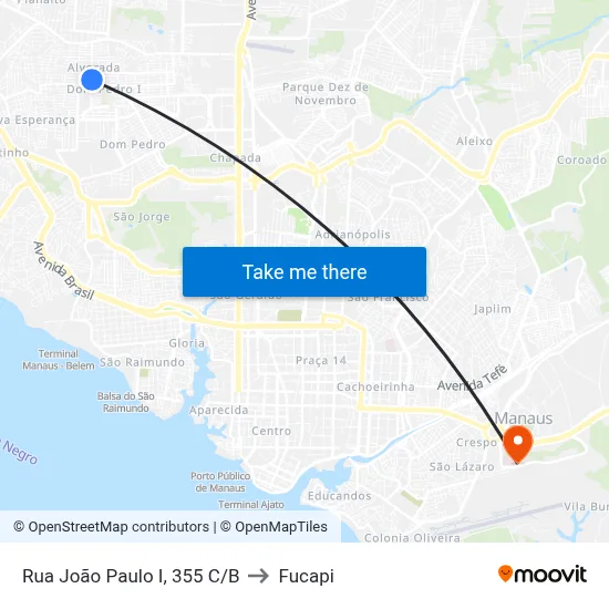 Rua João Paulo I, 355 C/B to Fucapi map
