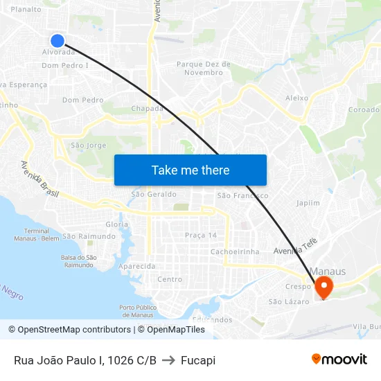 Rua João Paulo I, 1026 C/B to Fucapi map