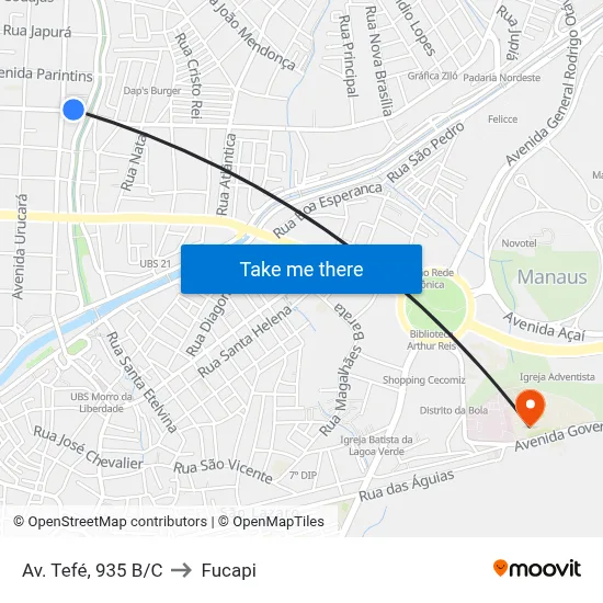 Av. Tefé, 935 B/C to Fucapi map
