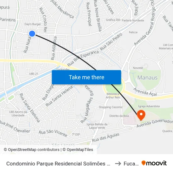 Condomínio Parque Residencial Solimões B/C to Fucapi map