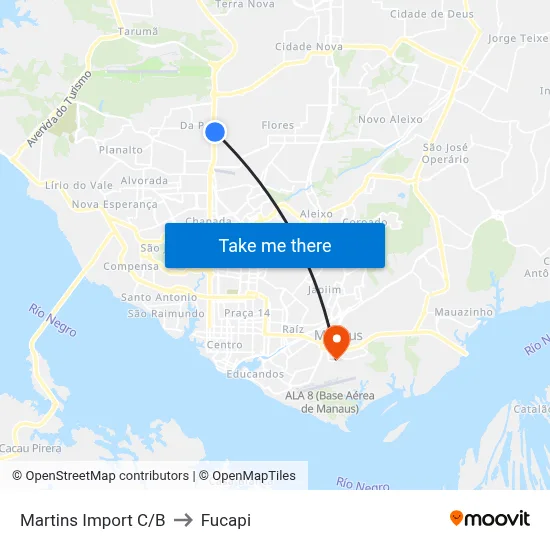 Martins Import C/B to Fucapi map