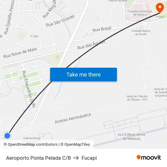 Aeroporto Ponta Pelada C/B to Fucapi map