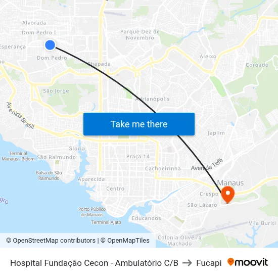 Hospital Fundação Cecon - Ambulatório C/B to Fucapi map