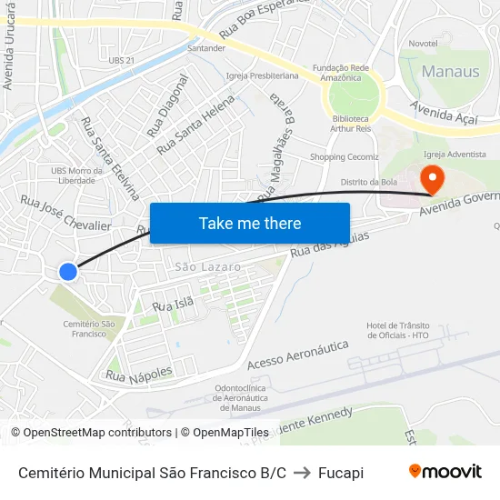 Cemitério Municipal São Francisco B/C to Fucapi map