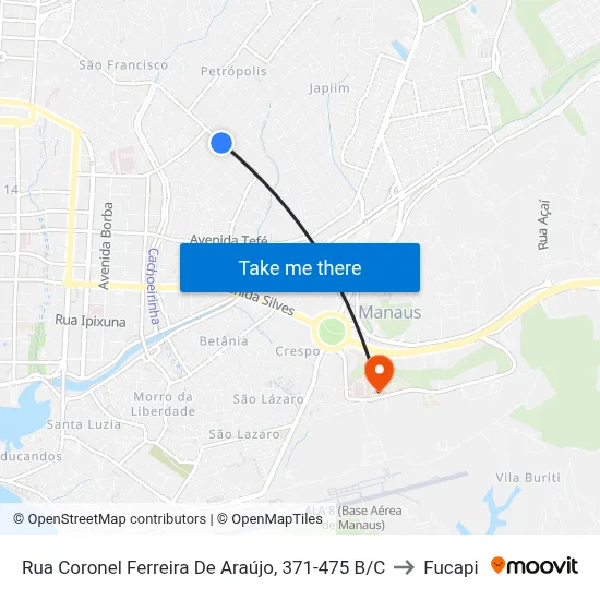 Rua Coronel Ferreira De Araújo, 371-475 B/C to Fucapi map