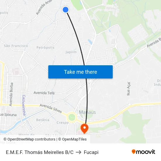 E.M.E.F. Thomás Meirelles B/C to Fucapi map