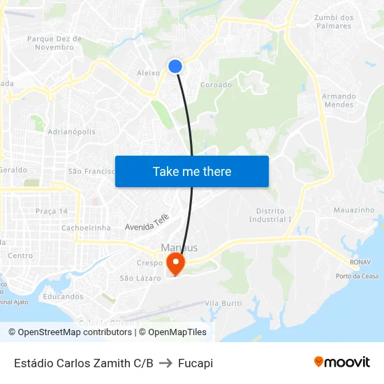 Estádio Carlos Zamith C/B to Fucapi map