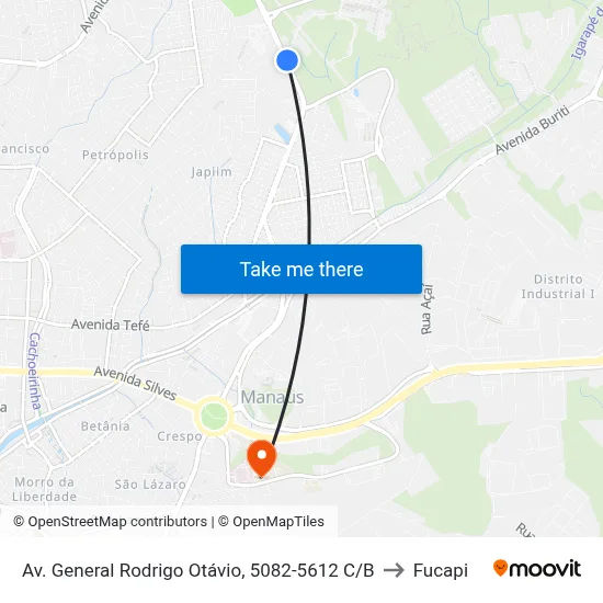 Av. General Rodrigo Otávio, 5082-5612 C/B to Fucapi map
