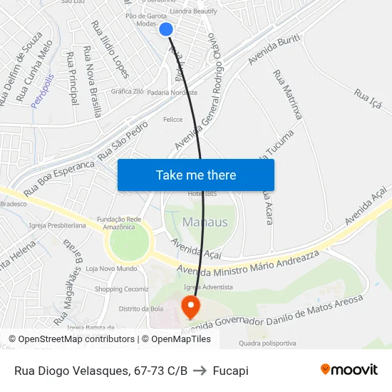 Rua Diogo Velasques, 67-73 C/B to Fucapi map