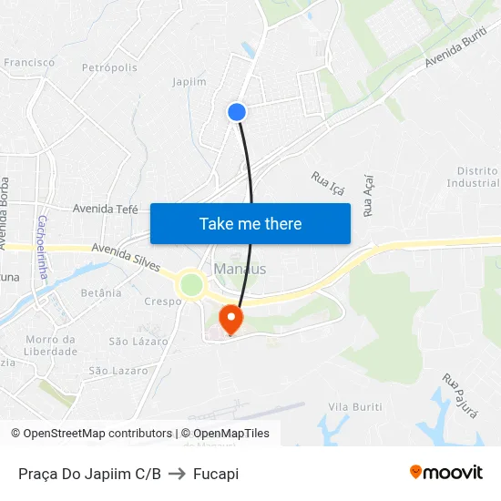 Praça Do Japiim C/B to Fucapi map