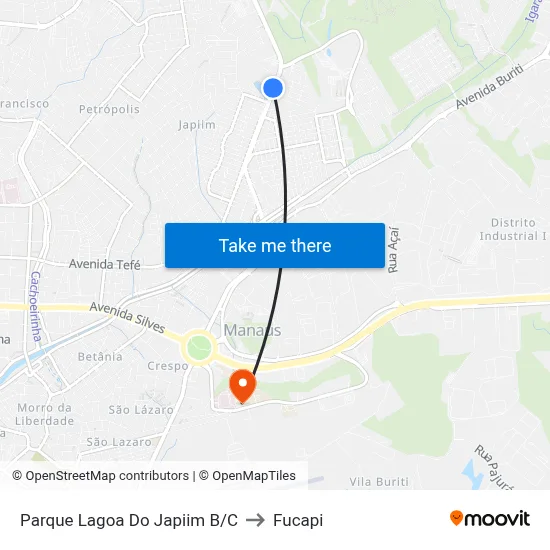 Parque Lagoa Do Japiim B/C to Fucapi map