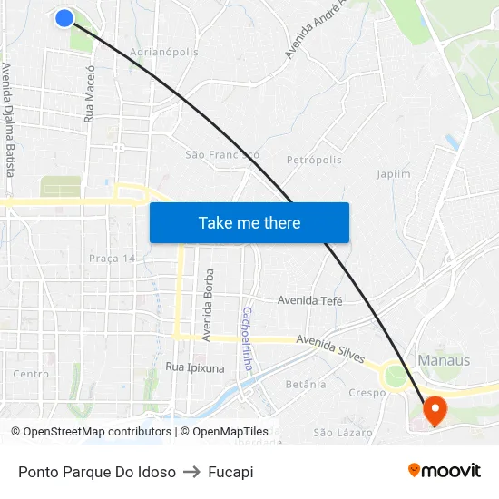 Ponto Parque Do Idoso to Fucapi map