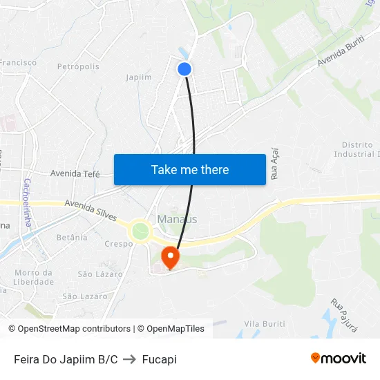 Feira Do Japiim B/C to Fucapi map