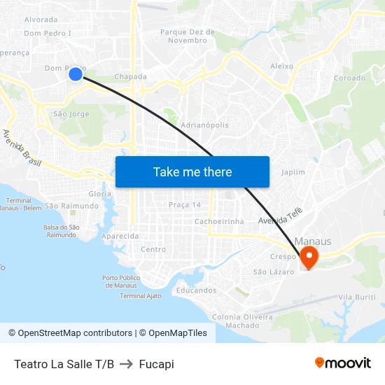 Teatro La Salle T/B to Fucapi map