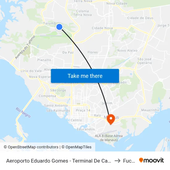 Aeroporto Eduardo Gomes - Terminal De Cargas B/C to Fucapi map