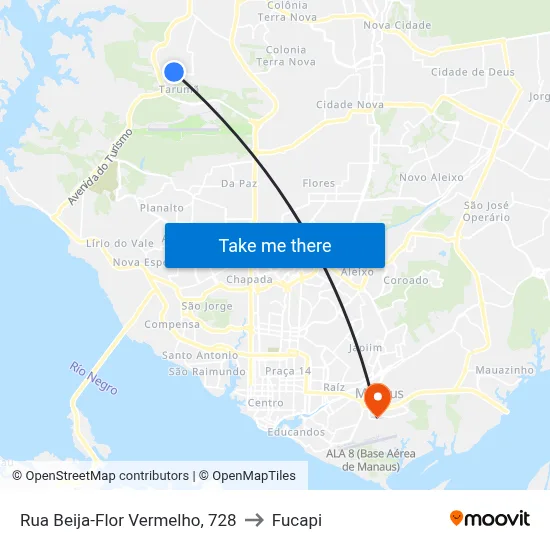 Rua Beija-Flor Vermelho, 728 to Fucapi map