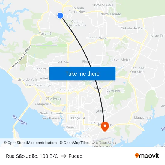 Rua São João, 100 B/C to Fucapi map