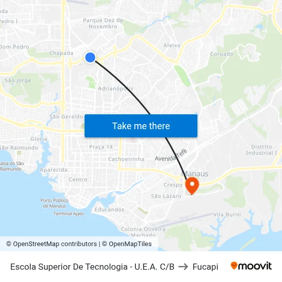 Escola Superior De Tecnologia - U.E.A. C/B to Fucapi map