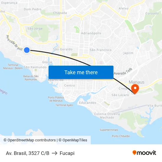 Av. Brasil, 3527 C/B to Fucapi map