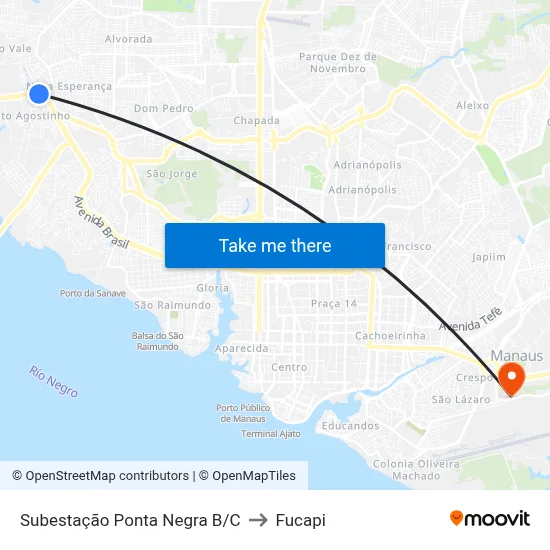 Subestação Ponta Negra B/C to Fucapi map