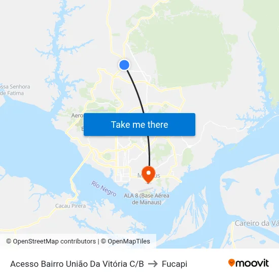 Acesso Bairro União Da Vitória C/B to Fucapi map