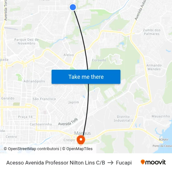 Acesso Avenida Professor Nilton Lins C/B to Fucapi map