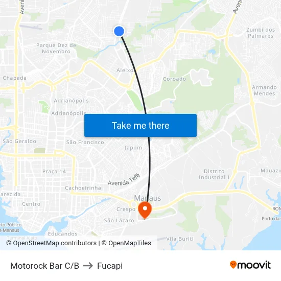 Motorock Bar C/B to Fucapi map