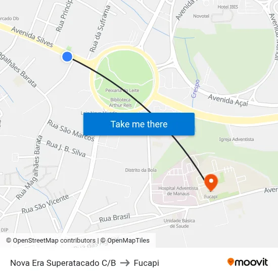 Nova Era Superatacado C/B to Fucapi map
