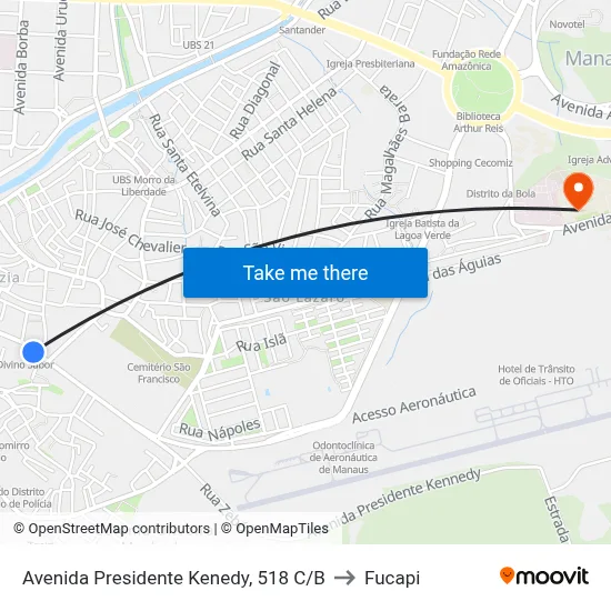 Avenida Presidente Kenedy, 518 C/B to Fucapi map