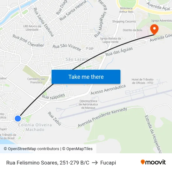 Rua Felismino Soares, 251-279 B/C to Fucapi map