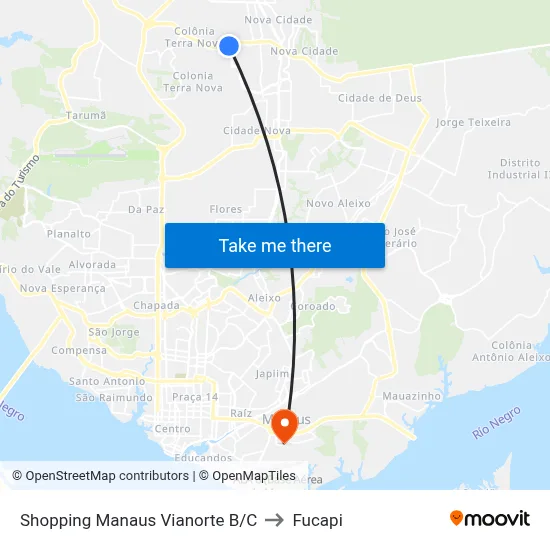 Shopping Manaus Vianorte B/C to Fucapi map
