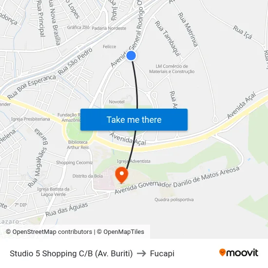 Studio 5 Shopping C/B (Av. Buriti) to Fucapi map