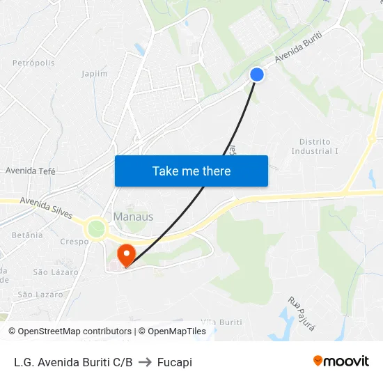 L.G. Avenida Buriti C/B to Fucapi map