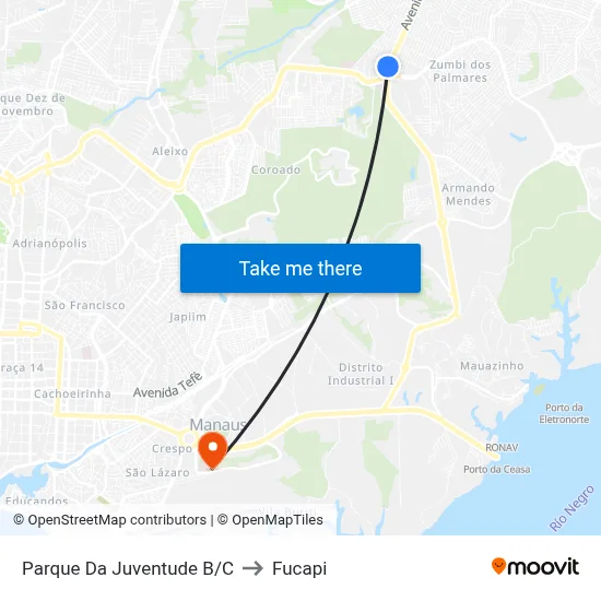 Parque Da Juventude B/C to Fucapi map
