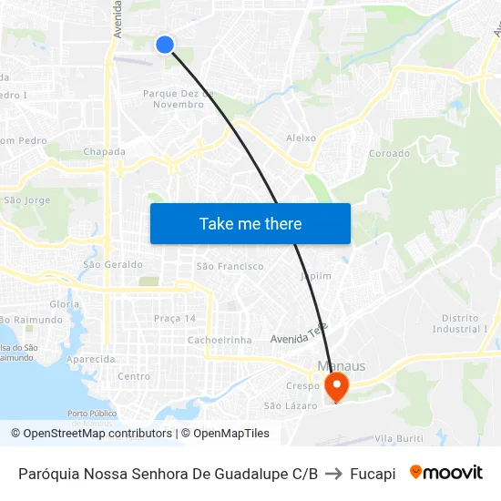 Paróquia Nossa Senhora De Guadalupe C/B to Fucapi map