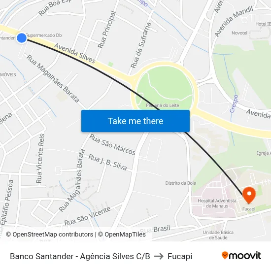 Banco Santander - Agência Silves C/B to Fucapi map