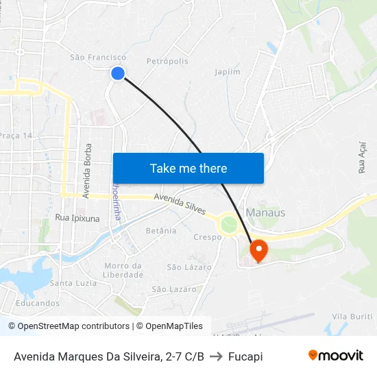 Avenida Marques Da Silveira, 2-7 C/B to Fucapi map