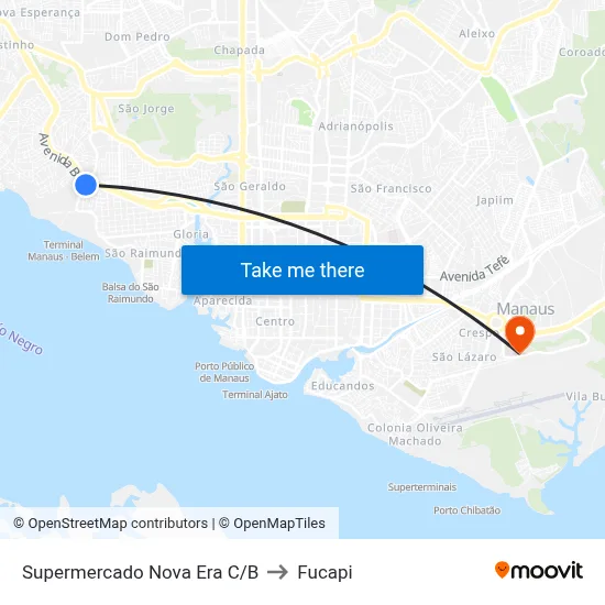 Supermercado Nova Era C/B to Fucapi map
