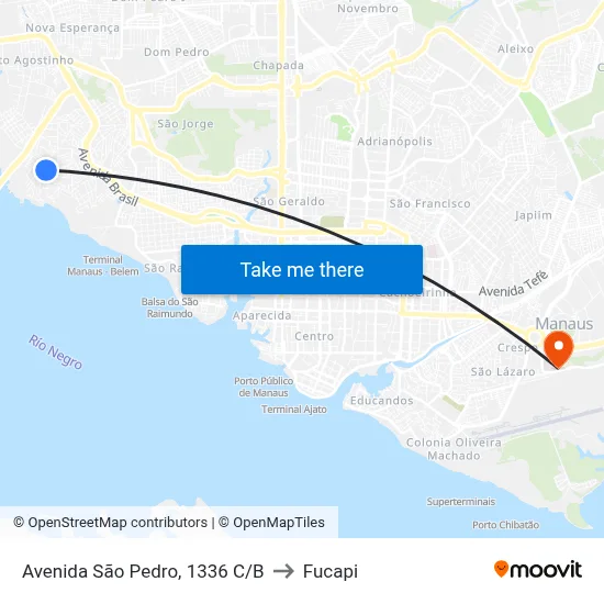 Avenida São Pedro, 1336 C/B to Fucapi map
