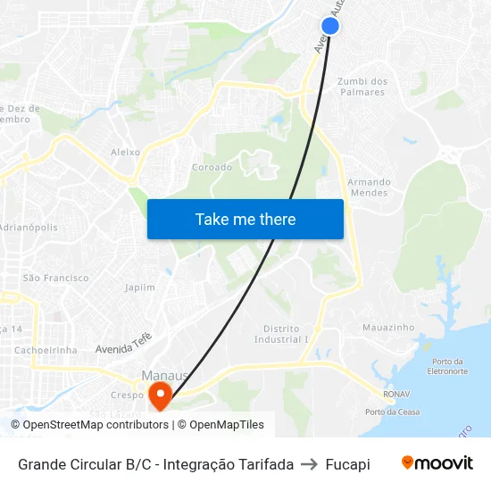 Grande Circular B/C - Integração Tarifada to Fucapi map
