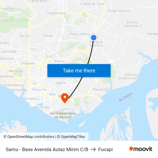 Samu - Base Avenida Autaz Mirim C/B to Fucapi map