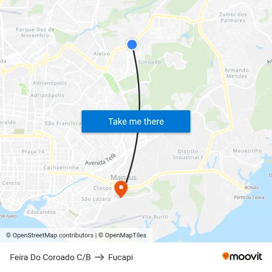Feira Do Coroado C/B to Fucapi map