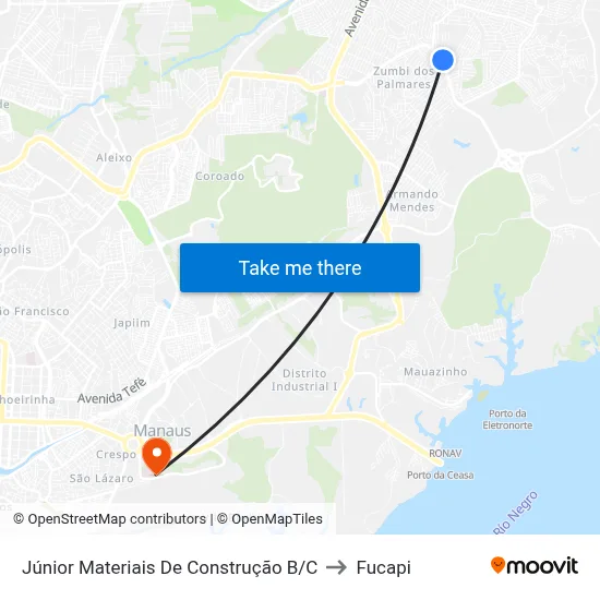 Júnior Materiais De Construção B/C to Fucapi map